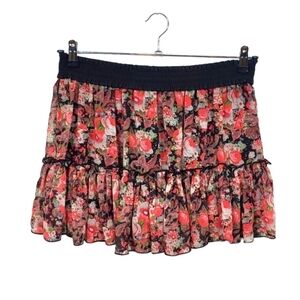 Cecico Micro Mini Tiered Ruffle Skirt Floral Paisley 90s/Y2K Size Small…